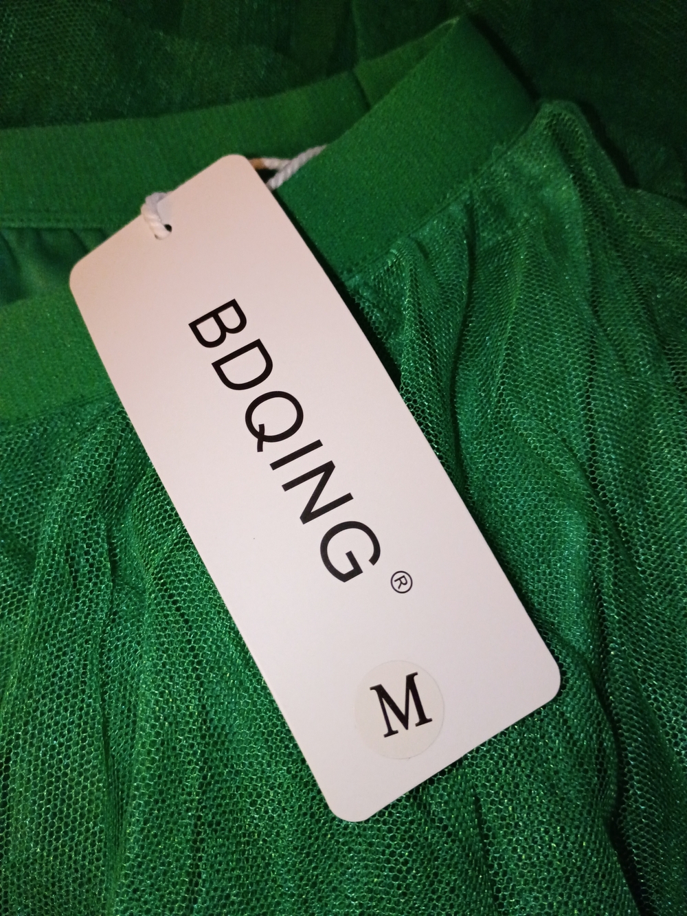 BDQING Green Tiered Tulle Midi Skirt Size Medium NWT - Picture 5 of 5